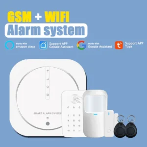 Tuya Google WiFi Smart Home Wireless GSM Security Alarm System with 433MHz Motion Detector, Supports Siren