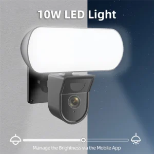 Outdoor Waterproof 3MP WiFi Floodlight Camera, Tuya Smart Garden Wall Lamp Security Monitor Sensor Protection