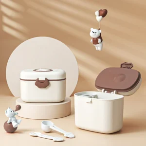 Portable BPA-Free Anti-Spill Baby Food Storage Containers and Smart Baby Milk Powder Dispenser for Fruits, Snacks and Nuts